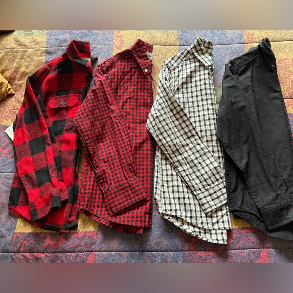 Four NWT boys button up long sleeve shirts